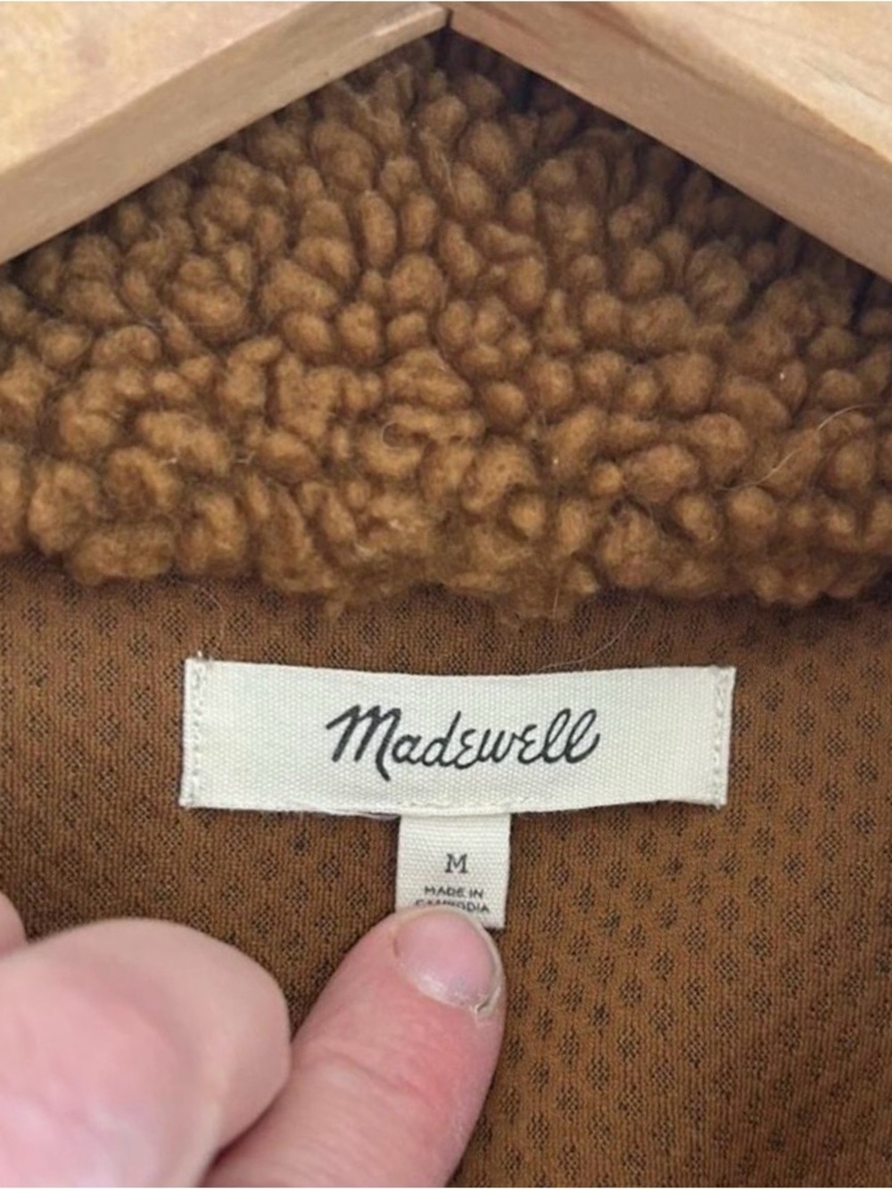 Madewell Sherpa Half Zip Pullover Dried Cedar Brown Size Medium - Picture 9 of 11